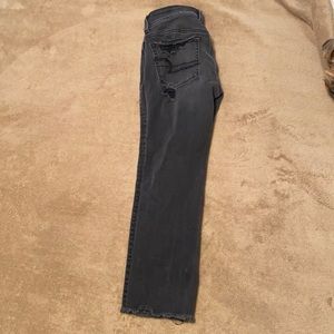 American Eagle Distressed crop denim jeans-Black